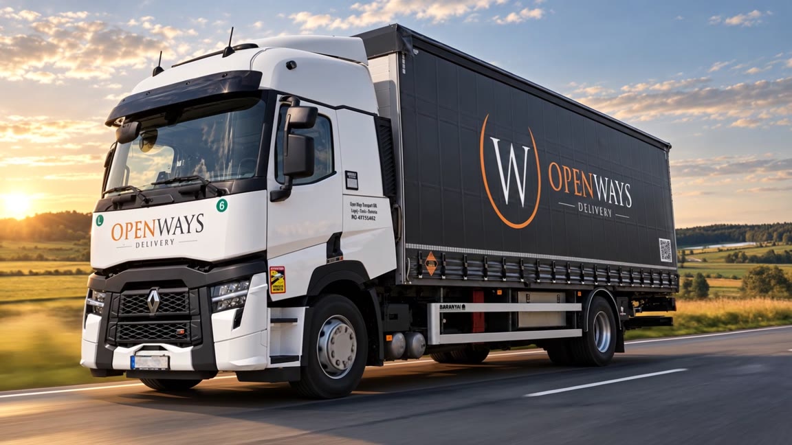 Az Open Ways Delivery kamionja úton